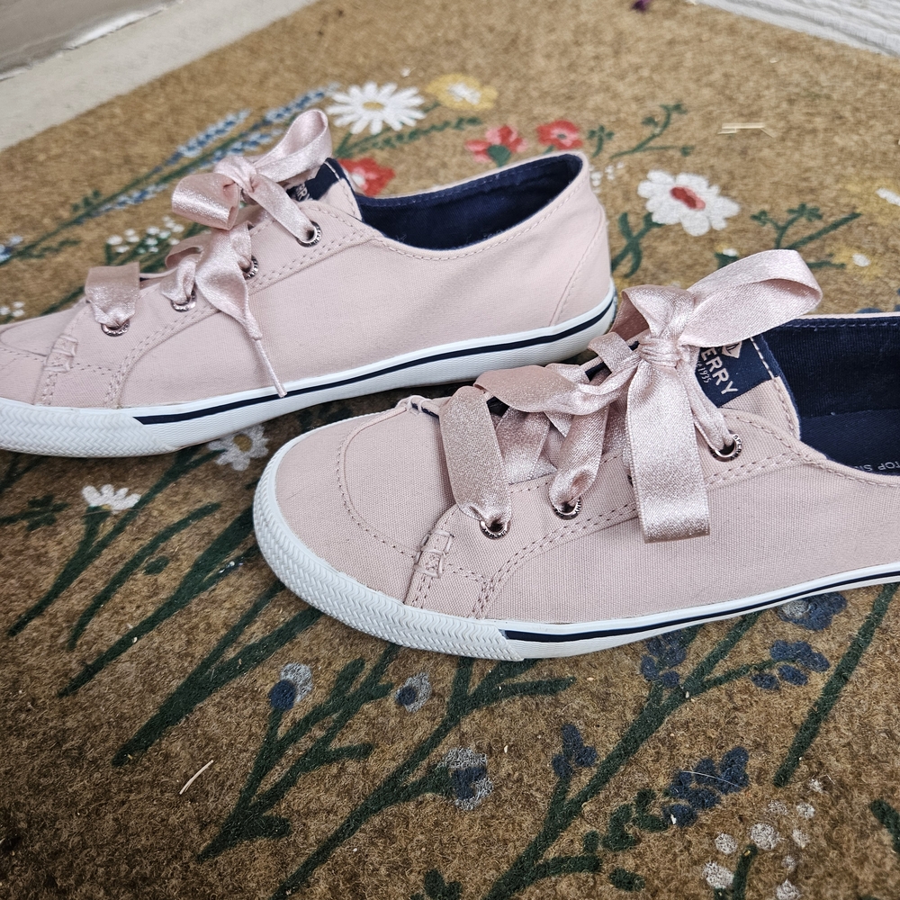 Sperry Women's Pink Crest Vibe Top Siders With Satin Laces, Size 7.5 - Picture 5 of 8